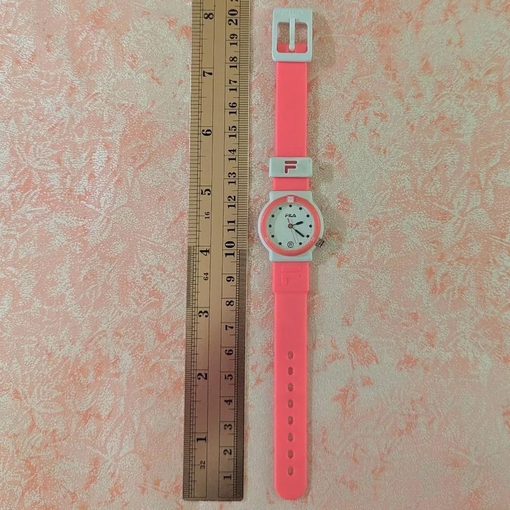 Rare 80s/90s Vintage Fila Hot Pink Waterproof Swiss Watch
